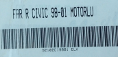 Oto Çıkma Parça / Honda / Civic / Far & Stop / Sol Ön Far / Sıfır Parça 