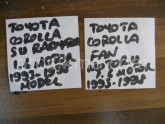 TOYOTA COROLLA SU RADYATÖRÜ 1.6 MOTOR 1993-1998 MODEL