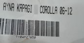 Oto Çıkma Parça / Toyota / Corolla / Ayna / Ayna Kapağı / Sıfır Parça 