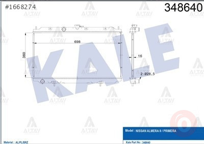 RADYATÖR SU PRIMERA 02-08 / ALMERA 00-06 M-T BRAZING