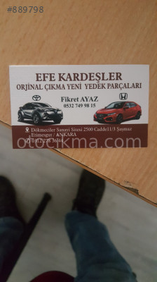 HONDA MARKA TÜM ARAÇLARIN YEDEK PARÇA ANKARA ŞAŞMAZ EFEKARDE