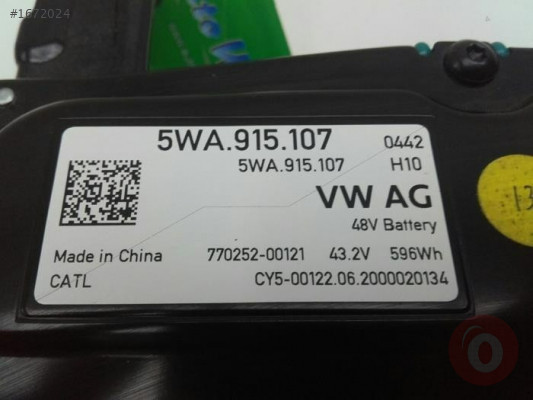 5WA915107 HYBRİD LİTYUM PİL BATARYA AKÜ Çıkma Hatasız