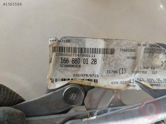 Mercedes ML W166 Sağ Sol Kaput Menteşesi