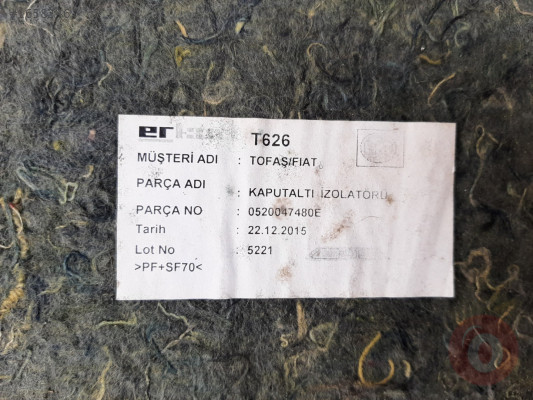 FİAT KAPUT ALTI İZOLETÖRÜ  SIFIR 0520047480E