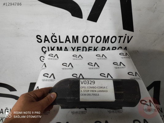 OEM; 09179553  OPEL COMBO-CORSA-C ÇIKMA 3.STOP FREN LAMBASI