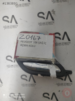 PEUGEOT 206 ÇIKMA  SAĞ İÇ KAPI AÇMA KOLU