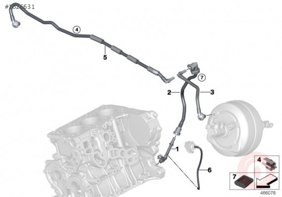 BMW G30 520 BENZİNLİ ÇIKMA ORJİNAL FREN VAKUM BORUSU 8605126