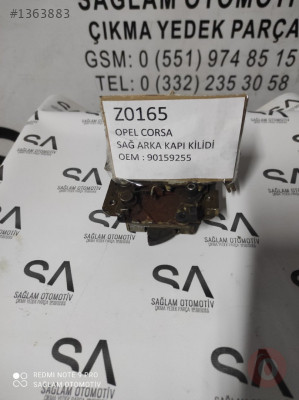 OEM; 90159255  OPEL CORSA ÇIKMA  SAĞ ARKA KAPI KİLİDİ