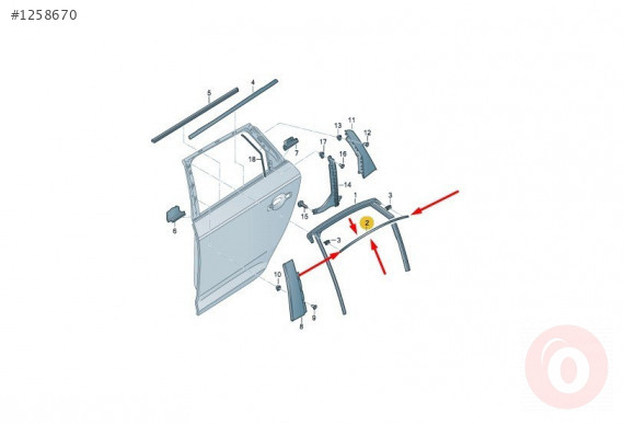 AUDİ A4 16-20 CAM DİREK ÇITASI SOL ARKA (KROM ) 8W5839643