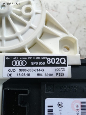 8P0959802Q audi a3 2010 sağ ön kapı cam motoru
