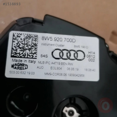 8W5920700D GÖSTERGE SAATİ AUDİ A4 2016 >>>