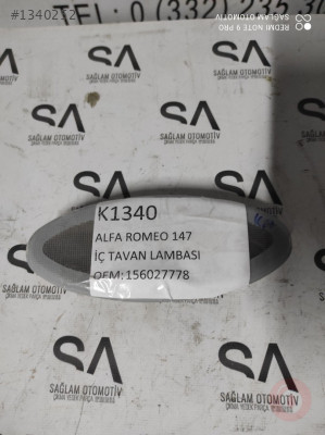 OEM; 156027778 ALFA ROMEO 147 ÇIKMA  İÇ TAVAN LAMBASI