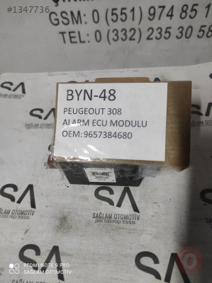 OEM; 9657384680  PEUGEOT 308 ÇIKMA  ALARM ECU MODÜLÜ