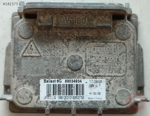 FLUENCE XENON FAR BEYNİ VALEO BALLAST 6G 89034934
