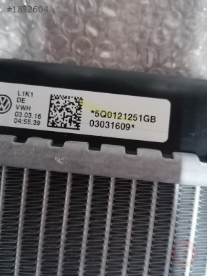 5Q0121251GB 5Q0121251GF 5Q0121251HS 5Q0121251EJ SU RADYATÖRÜ
