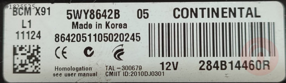 284B14460R RENAULT LAGUNA III UCH BEYİNİ 5WY8642B