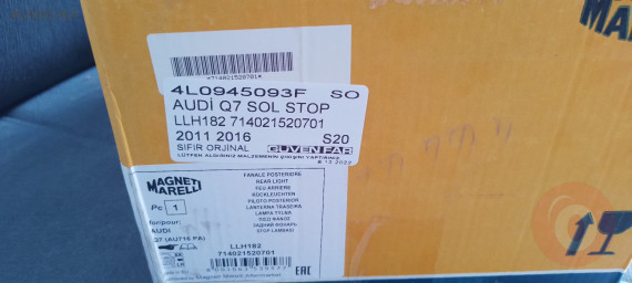 AUDİ Q7 SOLSTOP 2011 2016 LLH182 714021520701 4L0945093F SFR
