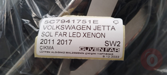 VOLKSWAGEN JETTA SOL FAR LED XENON 2011 2017 5C7941751e ÇIKM