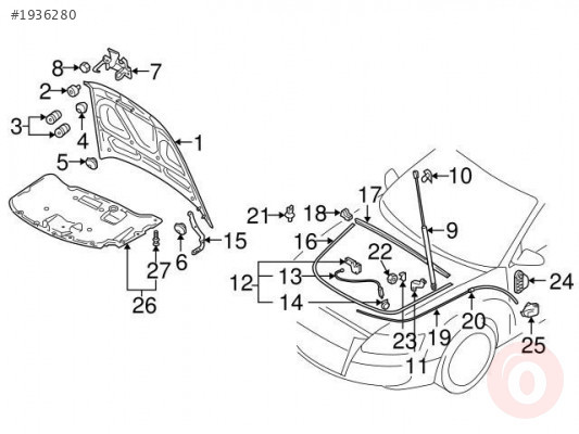 AUDİ A6 KAPUT ALTI SU FİTİLİ 4F0823723