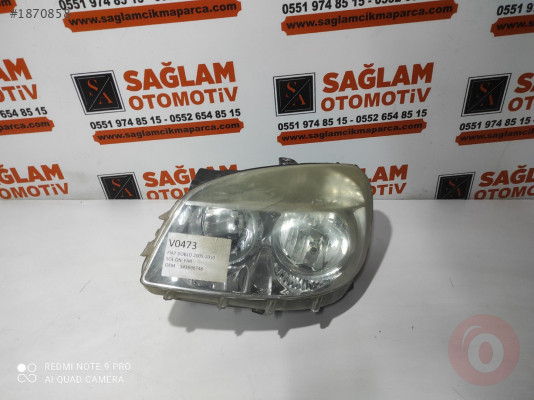 FİAT DOBLO 05-10 ÇIKMA SOL ÖN FAR OEM; S43690748