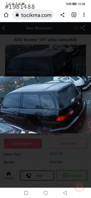 Alfa Romeo 145  sol ön arka cam
