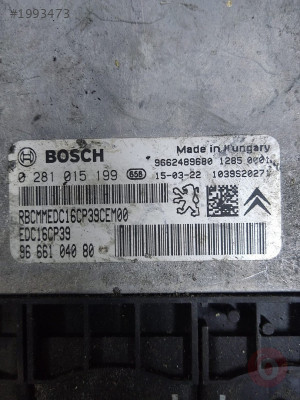 0281015199 EDC16CP39 Peugeot 407 2.2 HDI Motor Beyni