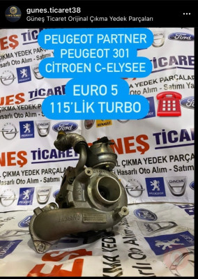 Partner -301 Citroen C-elysee euro 5 115'lik turbo çıkma