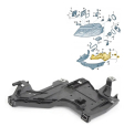 8K0941453 FAR ALT TABLA BRAKETİ L A4 08-13