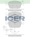 ICER .BALATA FISLI ON AUDI A4 (8W2,B9) 1.4 TFSI 2015-/A4 (8W2,B9)