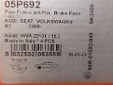 Oto Çıkma Parça / Volkswagen / Golf / Fren / Fren Balatası / Çıkma Parça 