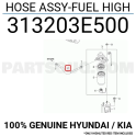 31320-3E500 SORENTO MAZOT OTOMATIGI YÜKSEK BASINÇ HORTUMU 03-06