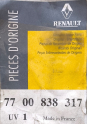 Oto Çıkma Parça / Renault / Scenic / Oto Cam / Cam Fitili / Çıkma Parça 