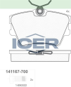 ICER FREN BALATA ARKA RENAULT TRAFIC II 1.9 DCI - 2.0 DCI 2001-20