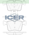 ICER FREN BALATA ARKA GOLF V 1.4 TSI 2003-2009/ CADDY III 2.0 SDI
