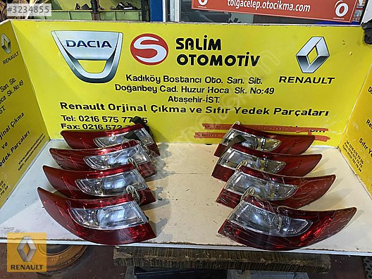 RENAULT FLUENCE SIFIR YQANSANAYİ SAĞ SOL DIŞ STOP VE DİĞER PARÇA