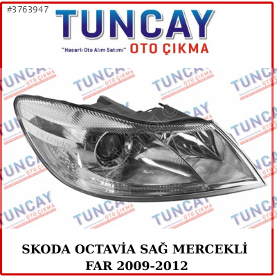 SKODA OCTAVİA SAĞ MERCEKLİ FAR 2009-2012 YEDEK PARÇA