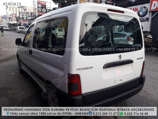 PEUGEOT PARTNER ÇIKMA SOL SÜRGÜLÜ DOLU KAPI