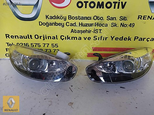 Renault Fluence Orjinal Çıkma Sağ/Sol Far ve Diğer Parçalar