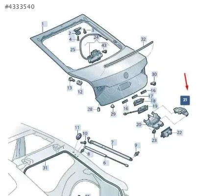 3G0827645A ORJİNAL  BAGAJ KİLİT KAPAĞI KORUMASI