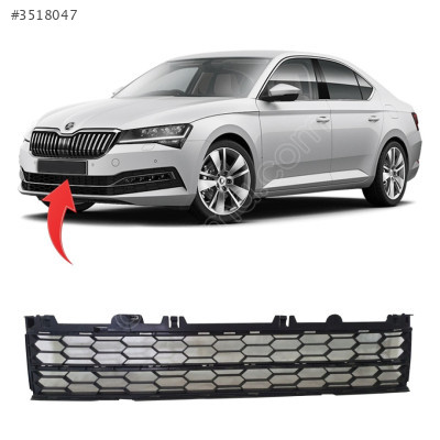 5E0853677J Octavia 2017-2020 Ön Tampon Orta Izgara Kromlu .