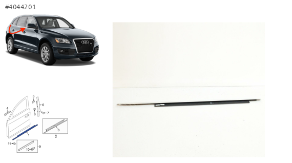 8R0853284F CAM SIYIRICI FİTİL ÖN SAĞ KROMLU AUDİ Q5 09-12