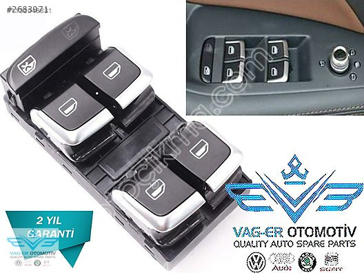 AUDİ A4 2008-2016 ÖN SOL CAM AÇMA DÜĞMESİ DÖRTLÜ 8K0959851F