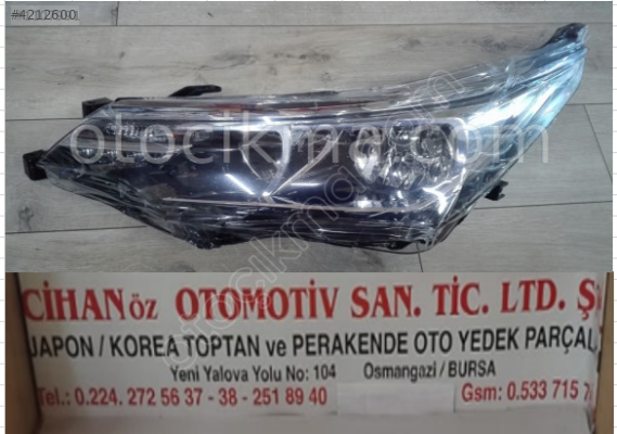 Toyota Corolla Krom Far 2017 Sonrası - Sağ Sol-.