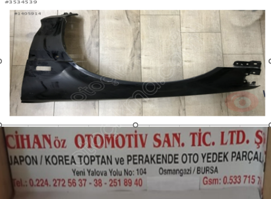 Honda Civic Sedan Sol Ön Çamurluk 1988 1991-