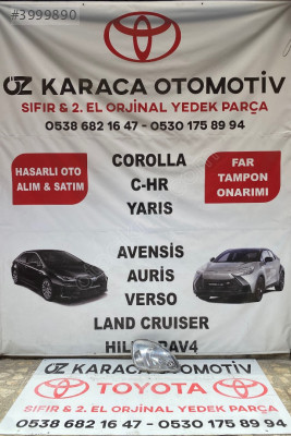 TOYOTA YARİS ÇIKMA ORJİNAL SAĞ ÖN FAR
