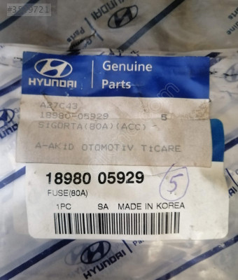 18980 05929 HYUNDAI ACCENT ELANTRA SİGORTA