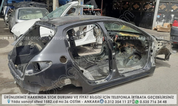 peugeot 206 çıkma boş kasa kupa tavan arka