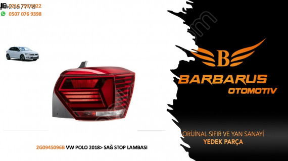 2G0945096B VW POLO 2018 SAĞ STOP LAMBASI