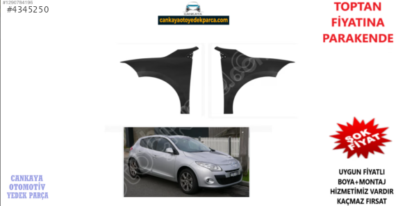 RENAULT MEGANE 3 2009ÖN ÇAMURLUK SOL/SAĞ ADET FİYAT 631000047R