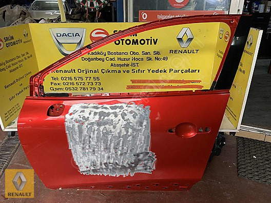 RENAULT CLİO 4 SOL ÖN KAPI KIRMIZI ORJİNAL ÇIKMA YEDEK PARÇALARI